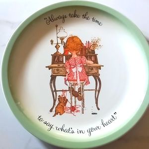 Vintage Holly Hobbie 10.5 Always Take The Time To Say Whats In You Plate